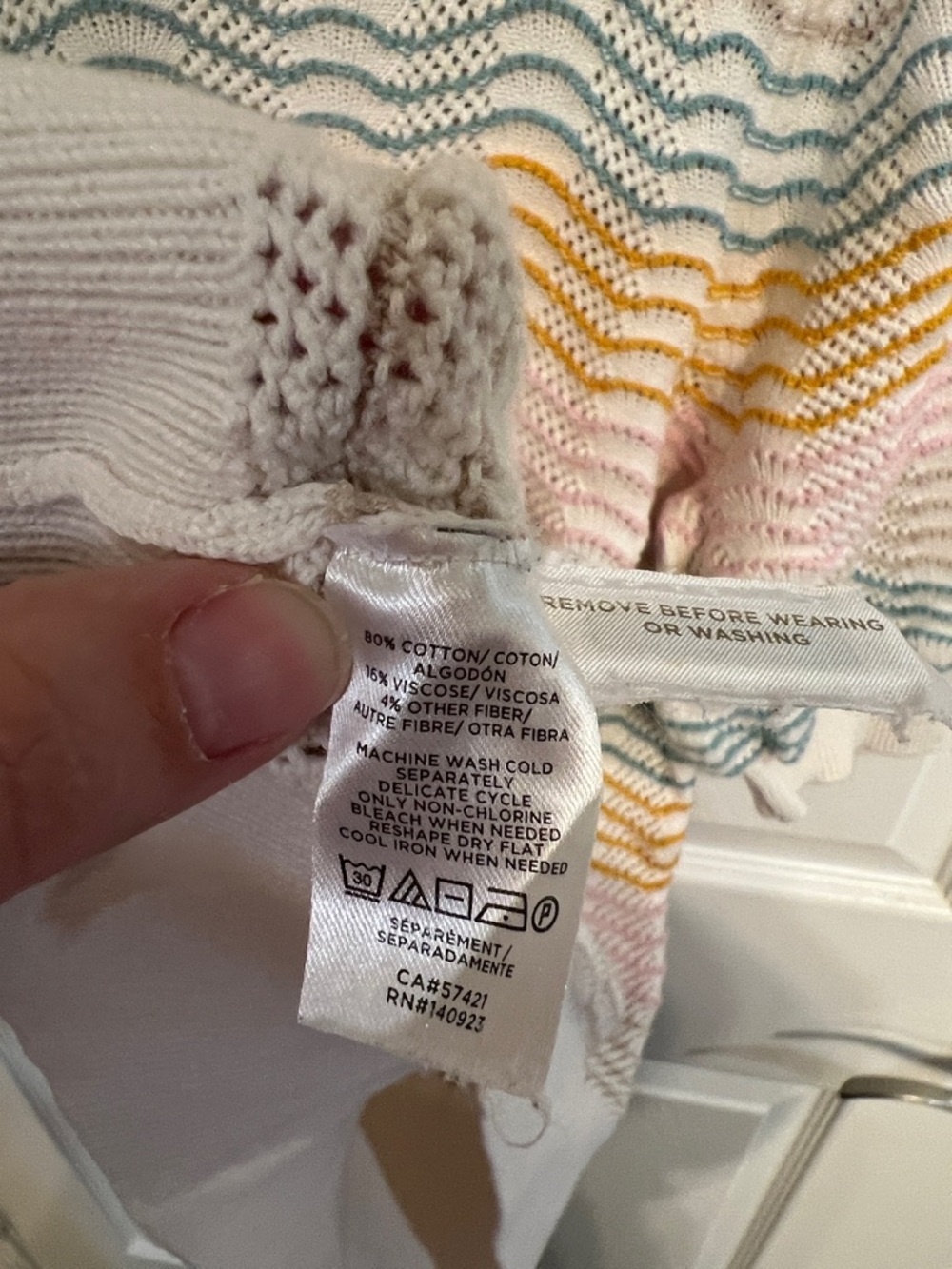 LOFT Colorful Scallop Pointelle Half Sleeve Sweater - Picture 5 of 6